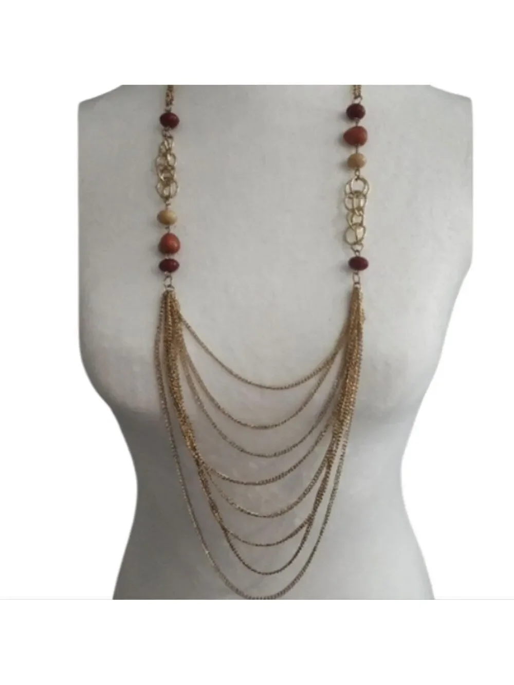 Goldtone Multicolor Beaded Necklace